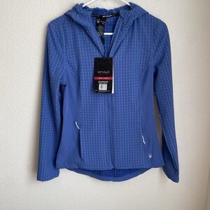 Spyder Women's Full-Zip Knit Sweater Jacket Size X-Small Blue Lightweight Fleece